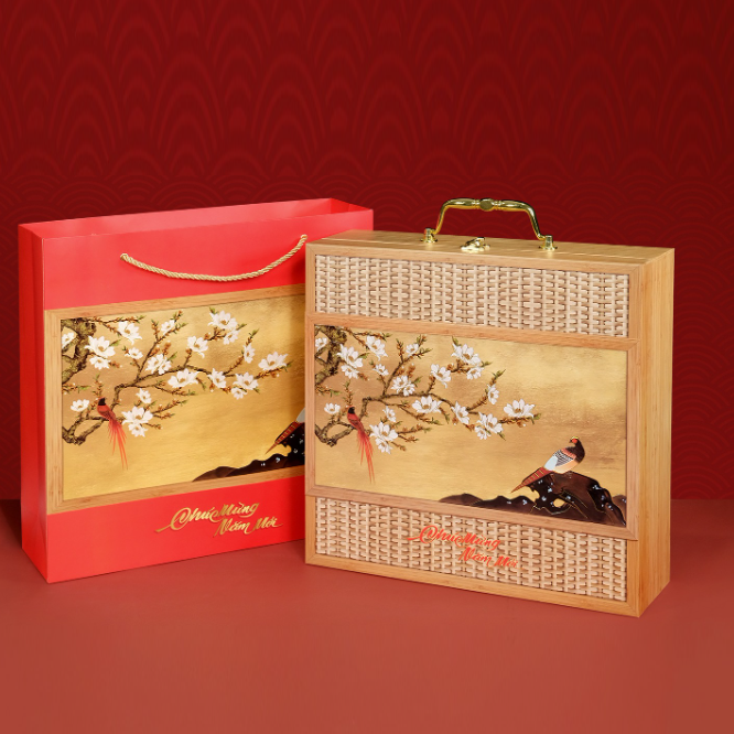 15+ mẫu hộp quà Tết cao cấp tùy chọn thành phần